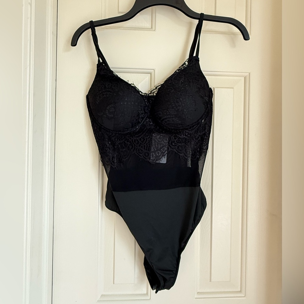 Windsor Black bustier lace body suit